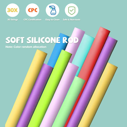 3PCS Sensory Activity Board with 30 Strings, Double-Sided Silicone Sensory Board for Calming Stress, Fidget Toys for ADHD & Autism Kids 3+ Year Old